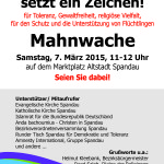 Mahnwache am 07.03 um 11 Uhr