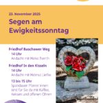 Gottesdienste am Ewigkeitssonntag 23.11.